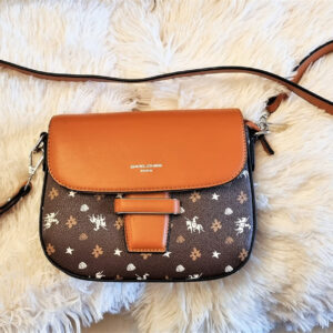 David Jones tan monogram cross body bag
