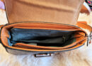 David Jones tan monogram cross body bag