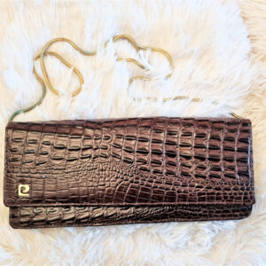 70s vintage Pierre Cardin brown alligator leather bag