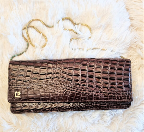 70s vintage Pierre Cardin brown alligator leather bag