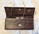 70s vintage Pierre Cardin brown alligator leather bag