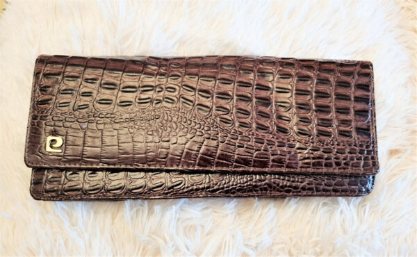 70s vintage Pierre Cardin brown alligator leather bag - Image 3