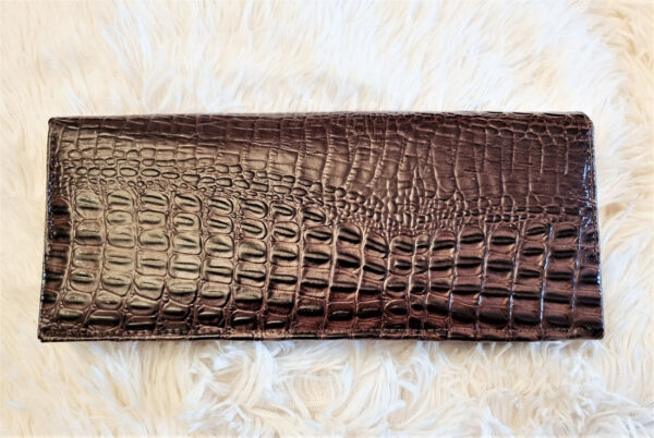 70s vintage Pierre Cardin brown alligator leather bag - Image 4