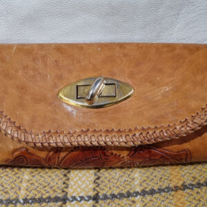 Moroccan leather boho clutch bag