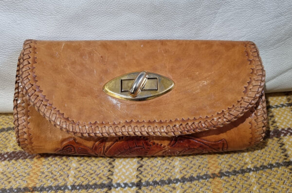 Moroccan leather boho clutch bag