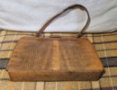 Vintage Mappin & Webb tan lizard skin Kelly handbag