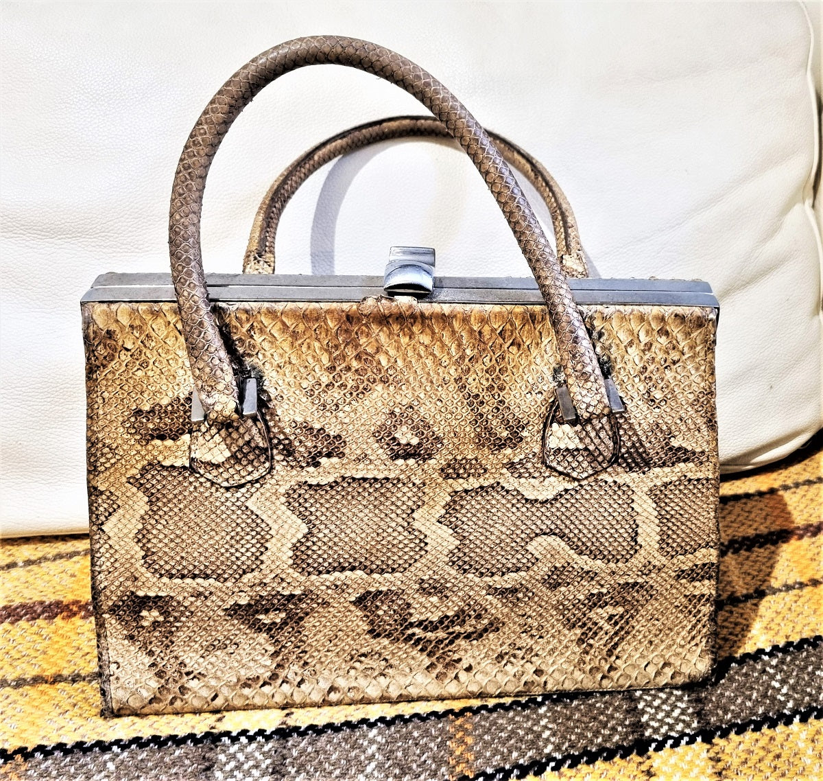 Vintage python snakeskin Kelly handbag