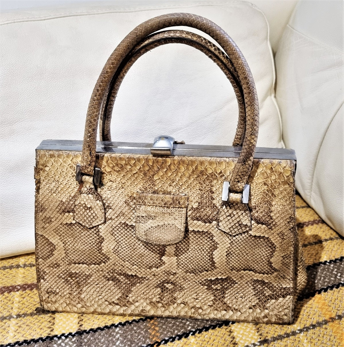 Vintage python snakeskin Kelly handbag - Image 3