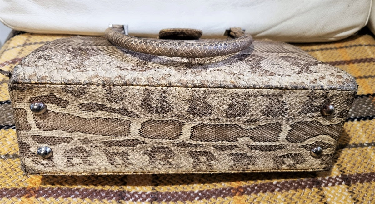 Vintage python snakeskin Kelly handbag - Image 7