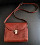 70s brown leather shoulder bag