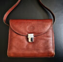 70s brown leather shoulder bag