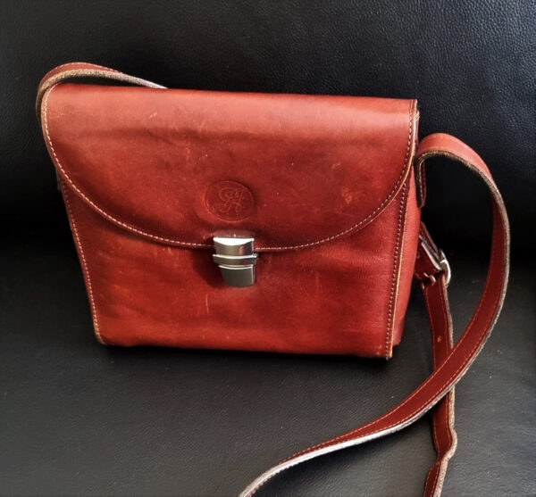70s brown leather shoulder bag - Image 6