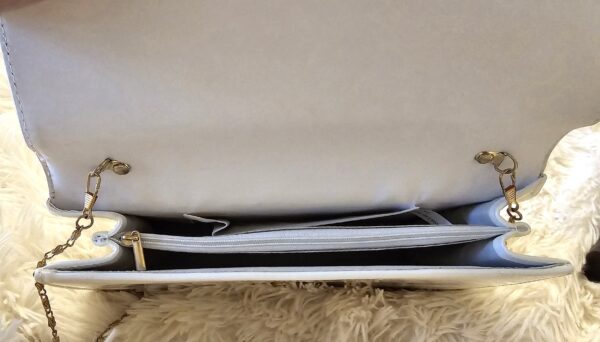 Shiny white patent clutch / shoulder bag - Image 3