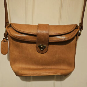 Vintage Tula boho tan leather crossbody shoulder bag