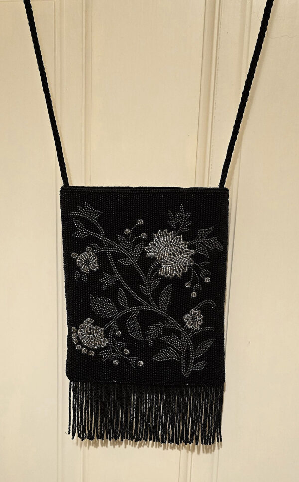 Suzy Smith black embellished flapper bag