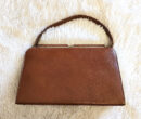 Vintage tan leather handbag