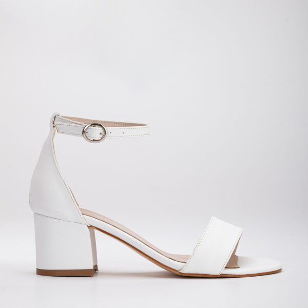 Hera - White Wedding Sandals with Ribbon - Image 6