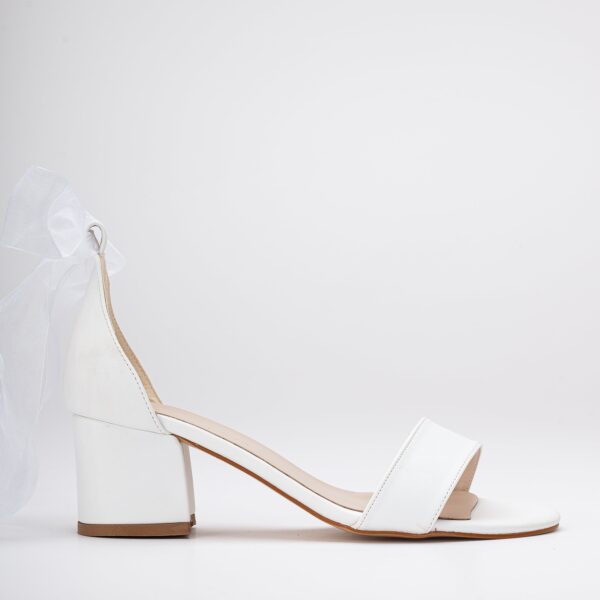 Hera - White Wedding Sandals with Ribbon