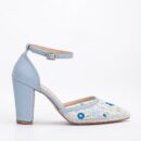 Lorraine - Blue Floral Lace Wedding Shoes
