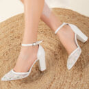 Lorraine - Ivory Floral Lace Wedding Shoes