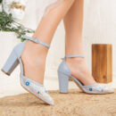 Lorraine - Blue Floral Lace Wedding Shoes