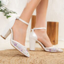 Lorraine - Ivory Floral Lace Wedding Shoes