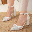 Ivy - Ivory 3D Floral Lace Wedding Shoes