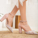 Ivy - Blush 3D Floral Lace Wedding Shoes