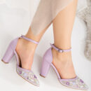 Lorraine - Lavender Floral Lace Wedding Shoes
