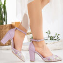 Lorraine - Lavender Floral Lace Wedding Shoes